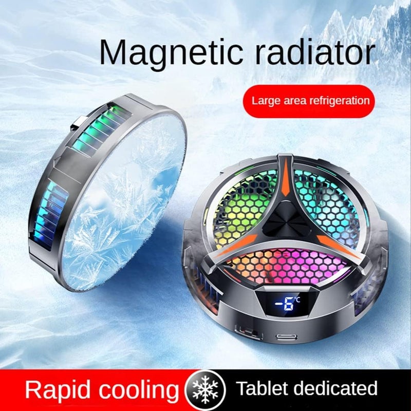 X42 Shelf Radiator Tablet Cooler RGB Coloured Light 10 cm Semi-Conductor Magnetic Cooler Cooling Fan for Tablet - Image 5