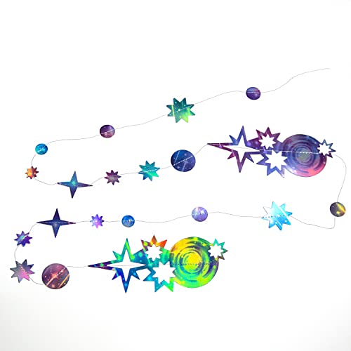 Decor365 Galaxy Party Decorations Aurora Borealis Theme Garland Celestial Hanging Star Garlands Space Banner Starry Night Backdrop Shooting Star Birhday Decor Bachelorette Bridal Party Suppies - Image 2