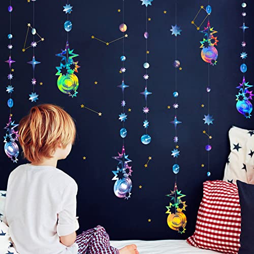 Decor365 Galaxy Party Decorations Aurora Borealis Theme Garland Celestial Hanging Star Garlands Space Banner Starry Night Backdrop Shooting Star Birhday Decor Bachelorette Bridal Party Suppies - Image 5