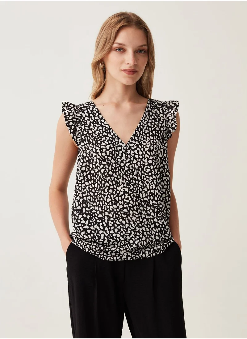 Ovs OVS Blouse With Patterned Flounce