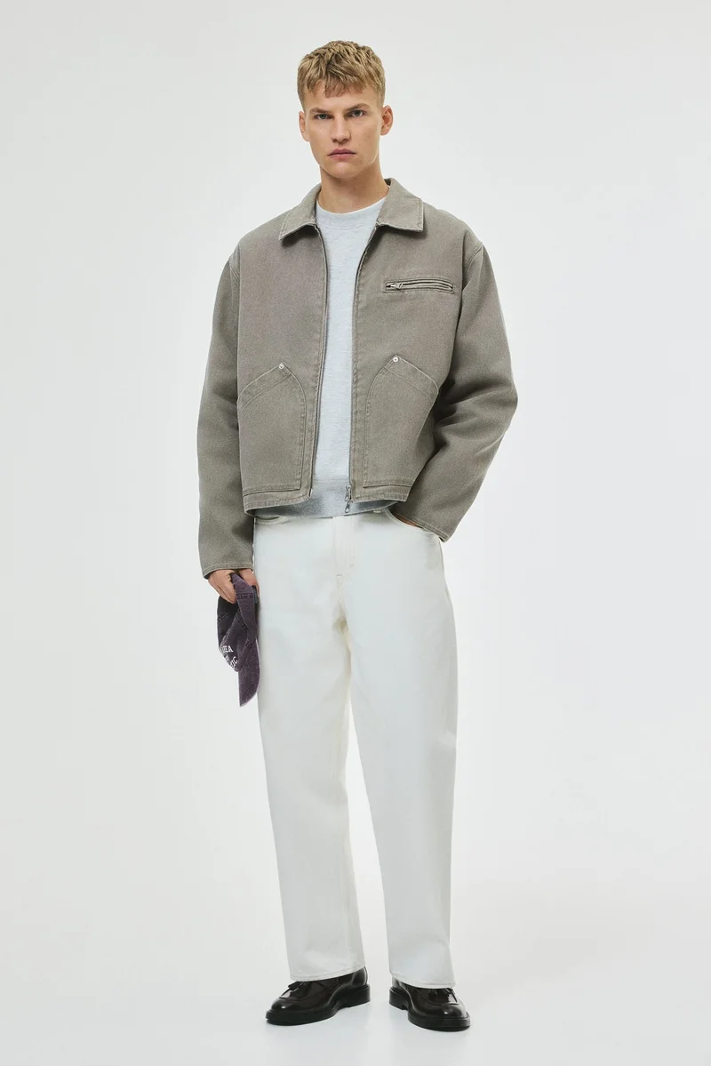 اتش اند ام جاكيت واسع من قماش الكانفاس