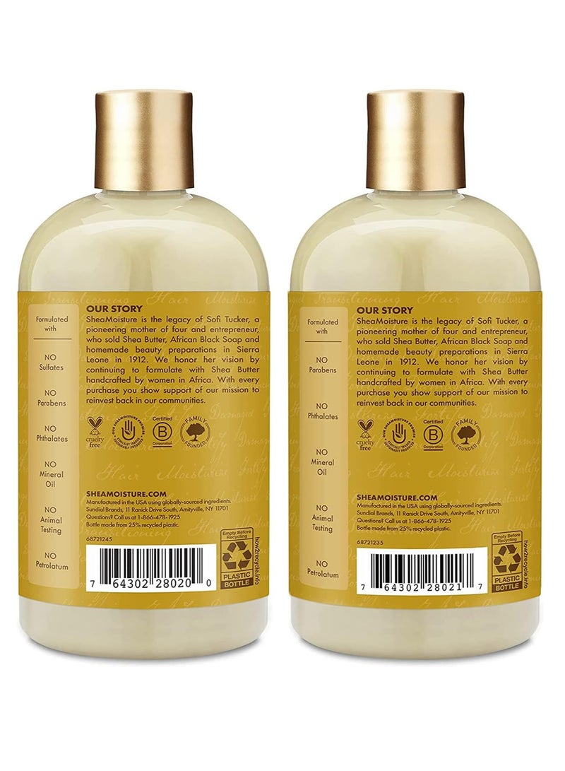 Shea Moisture Raw Shea Deep Conditioner 13oz + Deep Conditioning Shampoo for Curly Hair, Sea Kelp & Argan Oil Blend, 13oz 384ml - Image 2