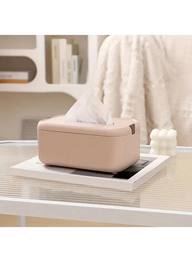 Pink Modern Nordic Waterproof Tissue Box With Lid Dustproof Spill Resistant Organizer - Image 1