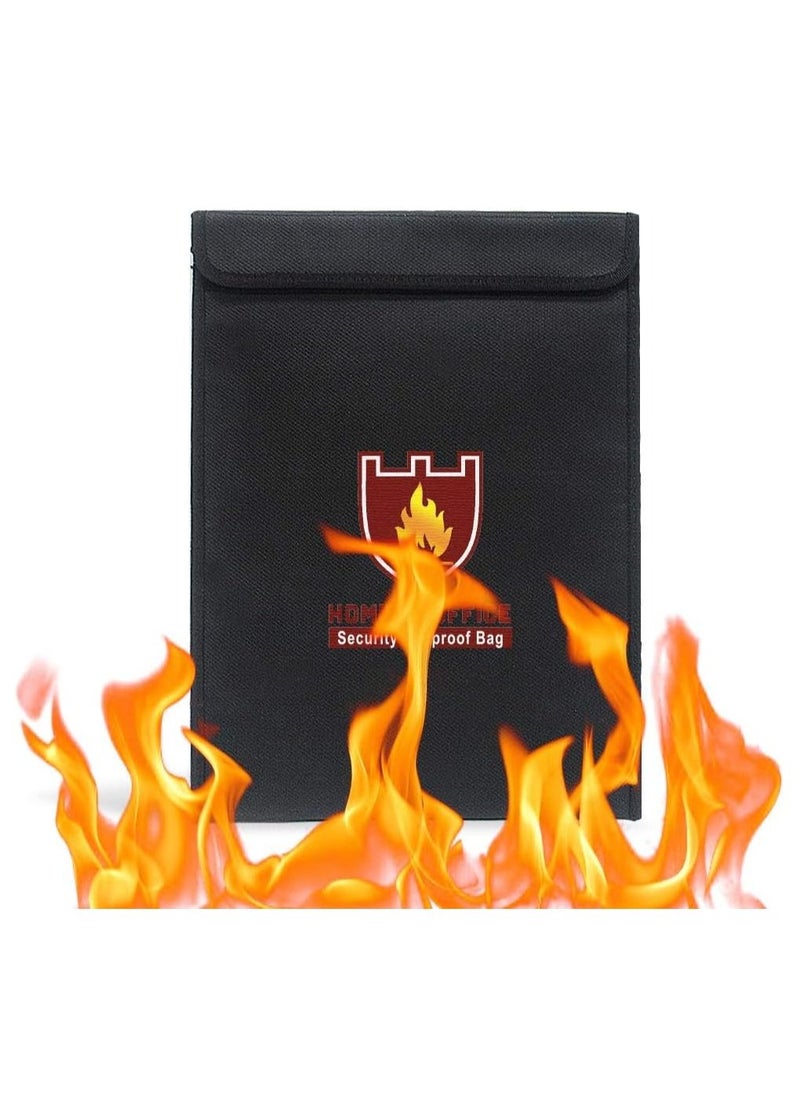 A4 Size Fireproof Envelope Bag with Covered Zipper Vertical Style for Fire Safety Security of A4 Documents Laptop MacBook Cash Money Passports Cards for Home Office (38x28cm) Black - pzsku/ZBB8E6B073A8259D6D941Z/45/_/1687524465/10528f47-9366-4729-aaf9-3e9f518b2aec