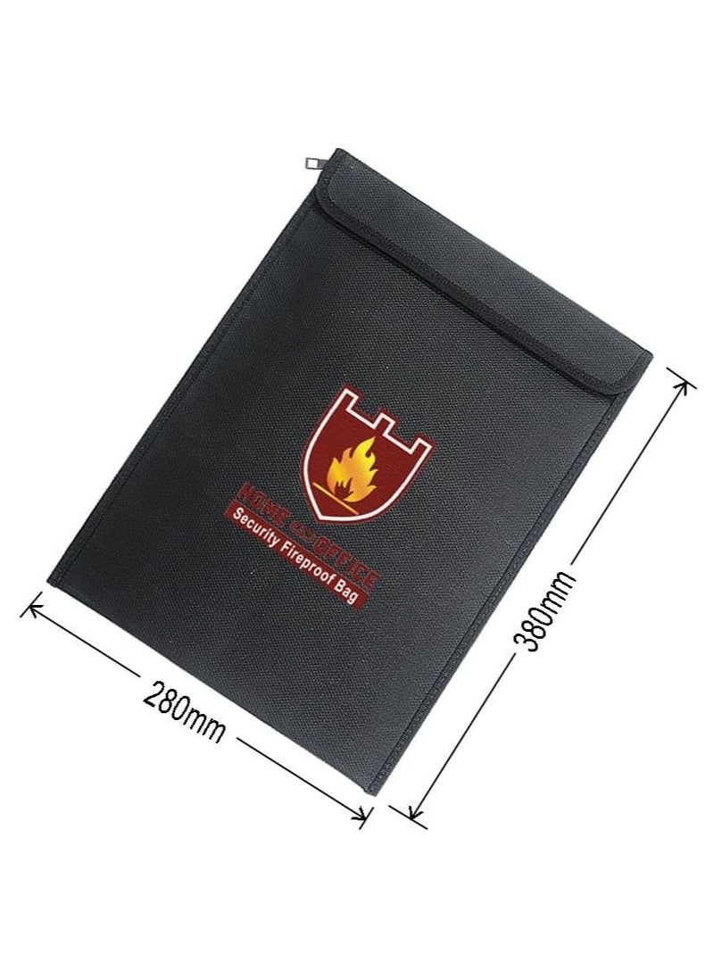 A4 Size Fireproof Envelope Bag with Covered Zipper Vertical Style for Fire Safety Security of A4 Documents Laptop MacBook Cash Money Passports Cards for Home Office (38x28cm) Black - pzsku/ZBB8E6B073A8259D6D941Z/45/_/1687524466/08b274b3-e3da-4710-a3c9-09664bc0e4a2