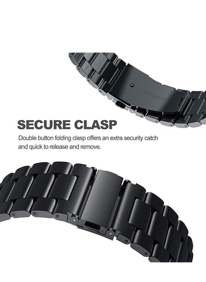 Stainless Steel Band Compatible with Samsung Galaxy Watch 7 Ultra 47mm No Gap Solid Metal Replacement Wristband Watch Strap for Men (Black) - Image 5