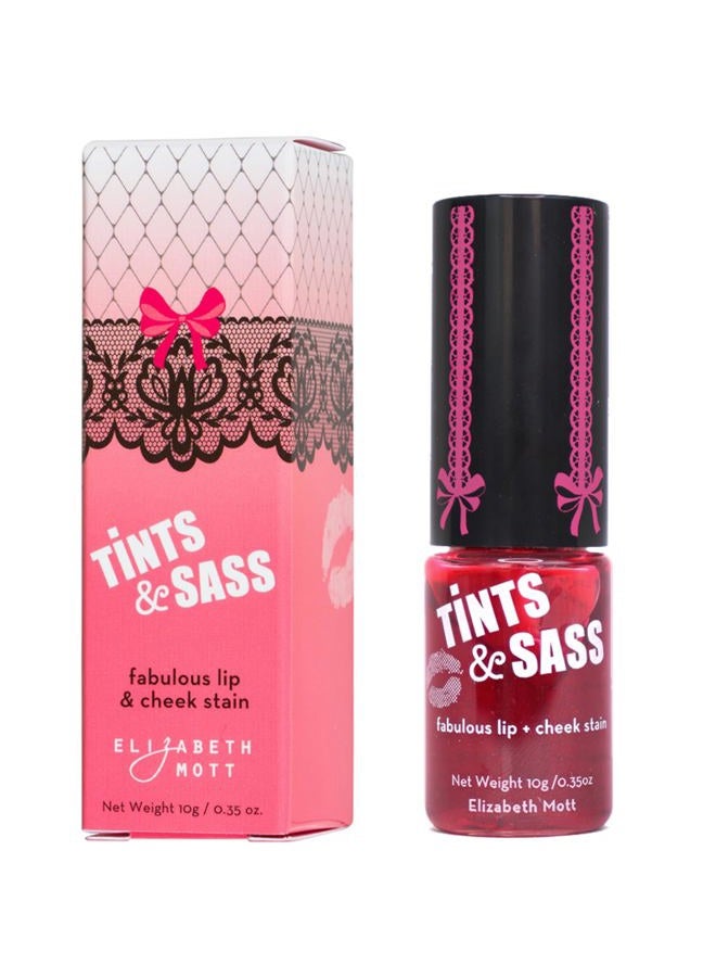 Elizabeth Mott Tints & Sass Lip and Cheek Stain – Long-Lasting Rosy Pink Tint for Lips & Cheeks, Natural Buildable Color, Smudge-Proof, Lightweight, Cruelty-Free Makeup for All Skin Tones (10g/0.35oz) - Image 1