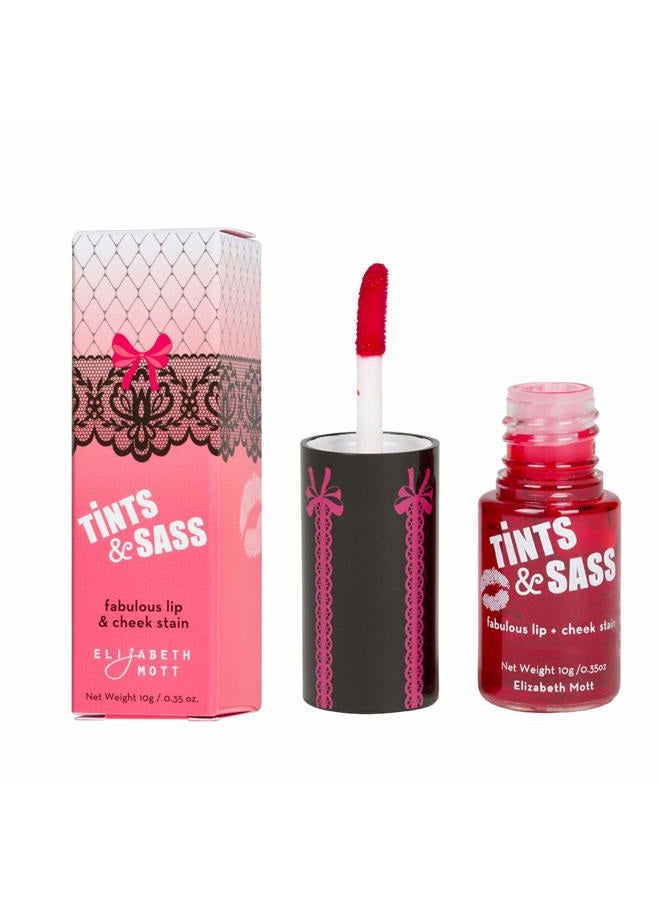 Elizabeth Mott Tints & Sass Lip and Cheek Stain – Long-Lasting Rosy Pink Tint for Lips & Cheeks, Natural Buildable Color, Smudge-Proof, Lightweight, Cruelty-Free Makeup for All Skin Tones (10g/0.35oz) - Image 2