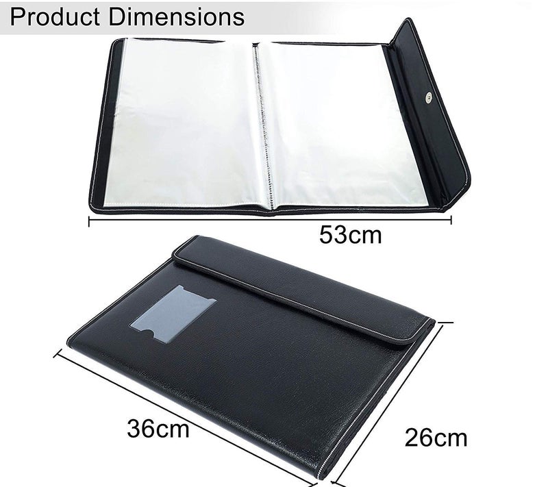 TULMAN PU Leather Multipurpose 40 Sleeve Document File Folder Executive Folder for Certificate A4 Size Document Organizer File - Black - Image 2