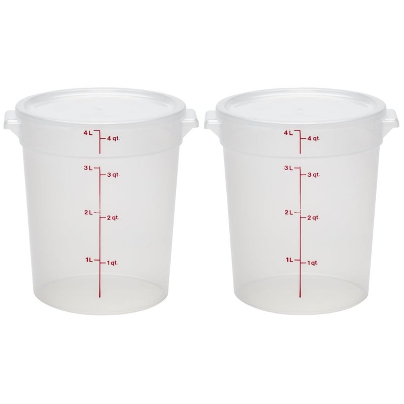 Cambro Food Storage Containers with Lids (BPA-Free) - 4 Quart Food Storage Container (2 Pack) - Image 1