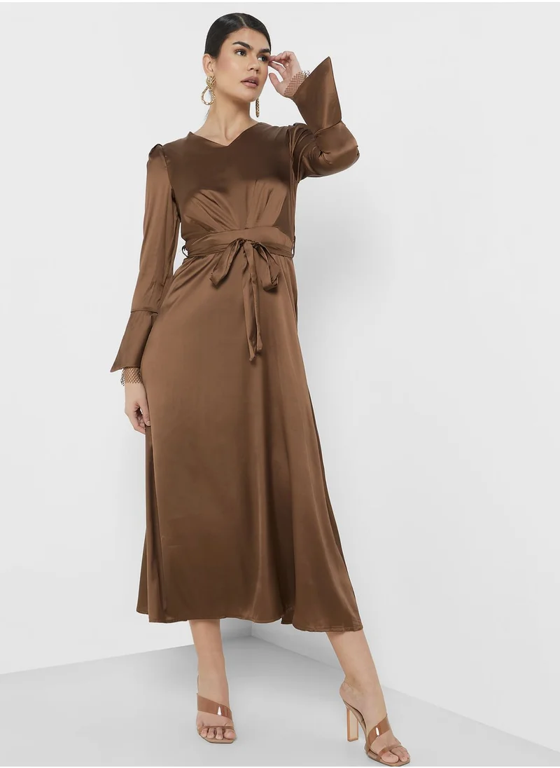 ELLA Puff Sleeve A-Line Dress