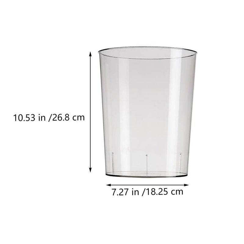 woobles Clear Desktop Organizer Waste Basket Trash Can Clear Plastic Garbage Can Round Wastebasket Trash Bin Recycling Bin Waste Container for Home Kitchen Bathroom and Office Clear Waste Basket Trans Color - Image 2