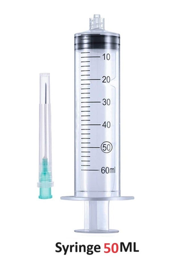 مجموعة من 10 سرنجات/حقنة بلاستيكية طبية معقمة  مع إبرة للاستخدام مرة واحدة  50مل - Image 3