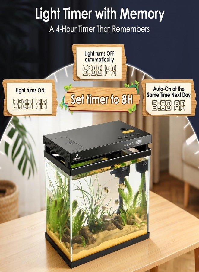 fishkeeper 2.3G Smart Aquarium - HD Glass Fish Tank Kits with Auto Feeder, Self-Cleaning Silent Filter Pump, Aromatherapy, Temperature Display & 7-Color RGB Lights for Desktop, Office, Room - Image 3