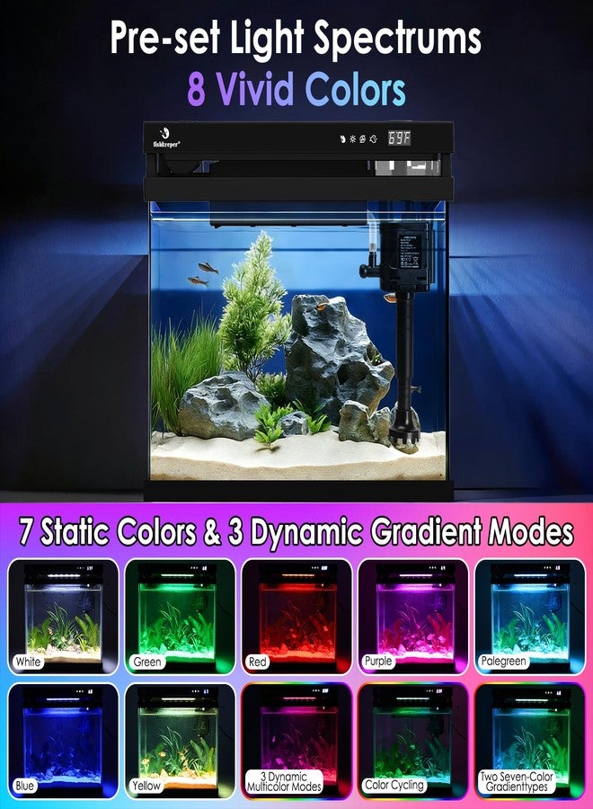 fishkeeper 2.3G Smart Aquarium - HD Glass Fish Tank Kits with Auto Feeder, Self-Cleaning Silent Filter Pump, Aromatherapy, Temperature Display & 7-Color RGB Lights for Desktop, Office, Room - Image 2
