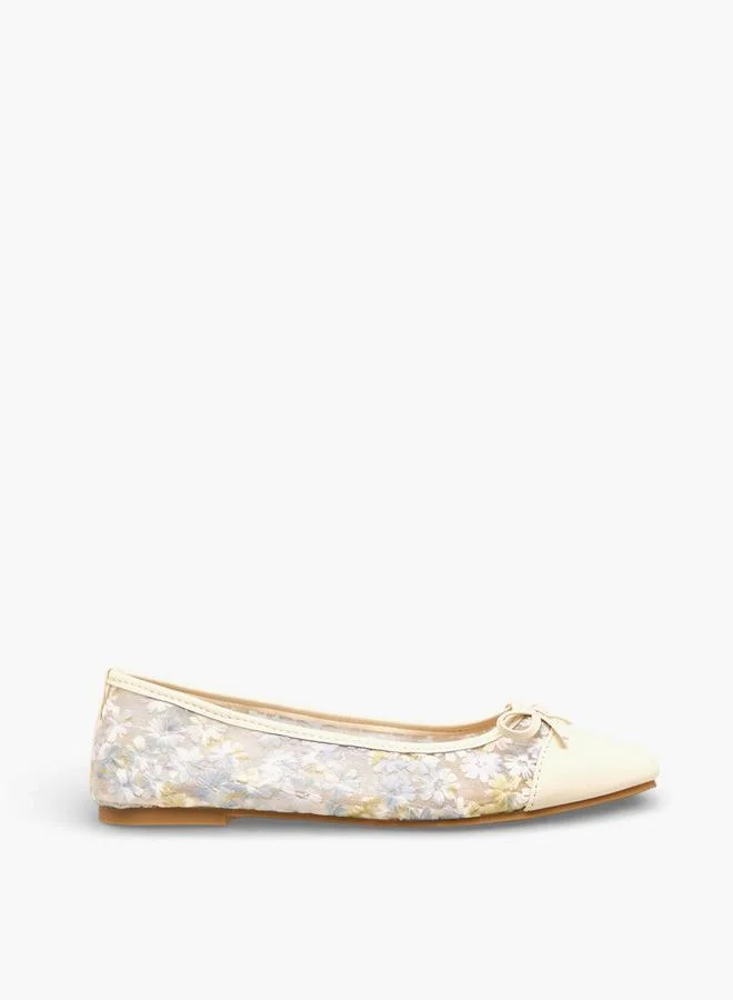 Celeste IVORY Women Floral Embroidered Ballerina Shoes for Women | Best Price UAE