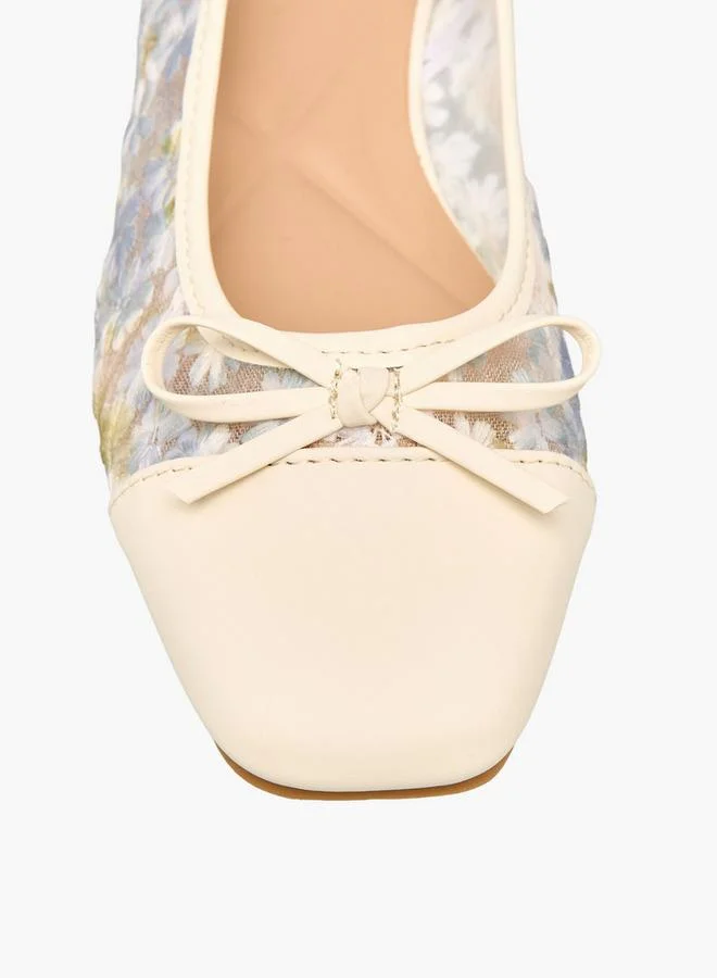 Celeste IVORY Women Floral Embroidered Ballerina Shoes for Women | Best Price UAE