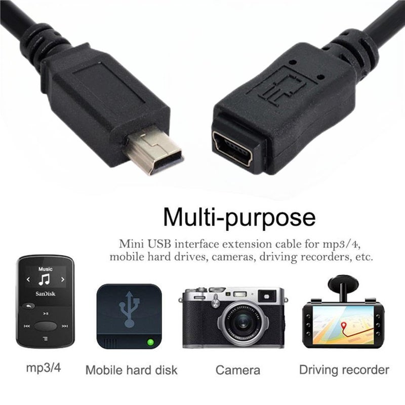 chenyang Mini USB Extension Cable, USB 2.0 Mini USB 5Pin Male to Female Power Charging Data Transfer Extension Cable for Dash Cam/GPS/Camera 4.92FT/1.5M - Image 2