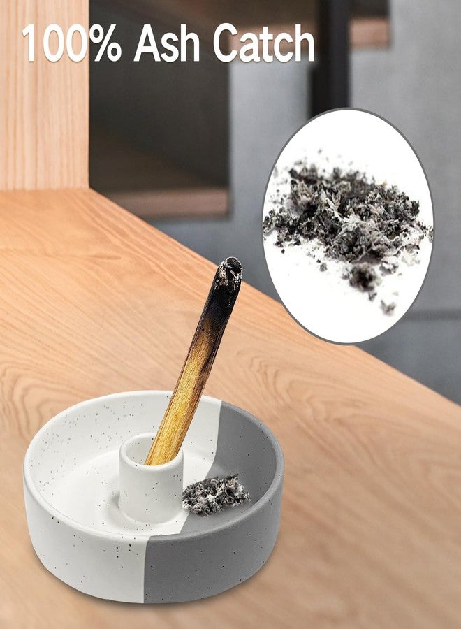 Gute Palo Santo Holder, Ceramic Incense Burner for Palo Santo Sticks, Handmade Palo Santo Wood Incense Stick Holder(White&Gray) - Image 5