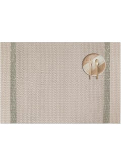 THW THW 4Piece PVC Dining Table Placemats Set HeatResistant Woven Vinyl Stain Resistant Easy to Clean 45x30 cm 118 x 171 Cream  - Image 5