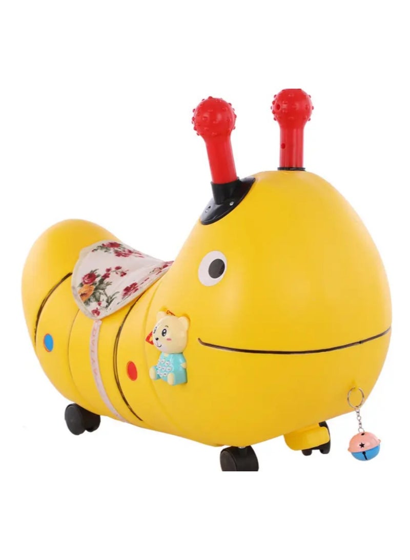 Spinning car toy, bee-shaped ride-on toy for children, music and light toys for children (yellow) - Image 2