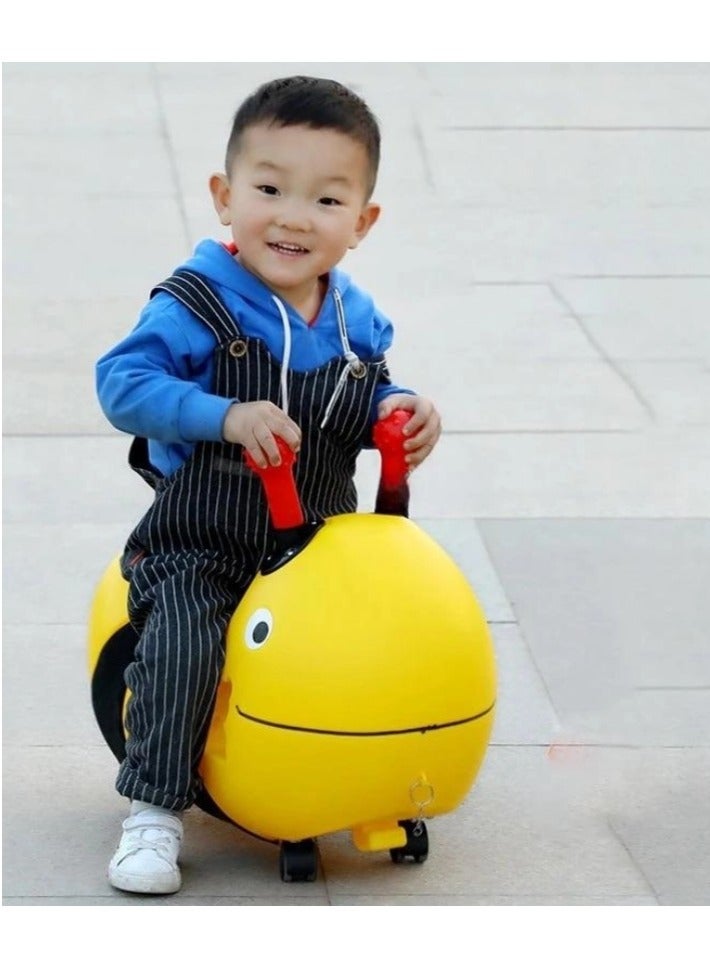 Spinning car toy, bee-shaped ride-on toy for children, music and light toys for children (yellow) - Image 1