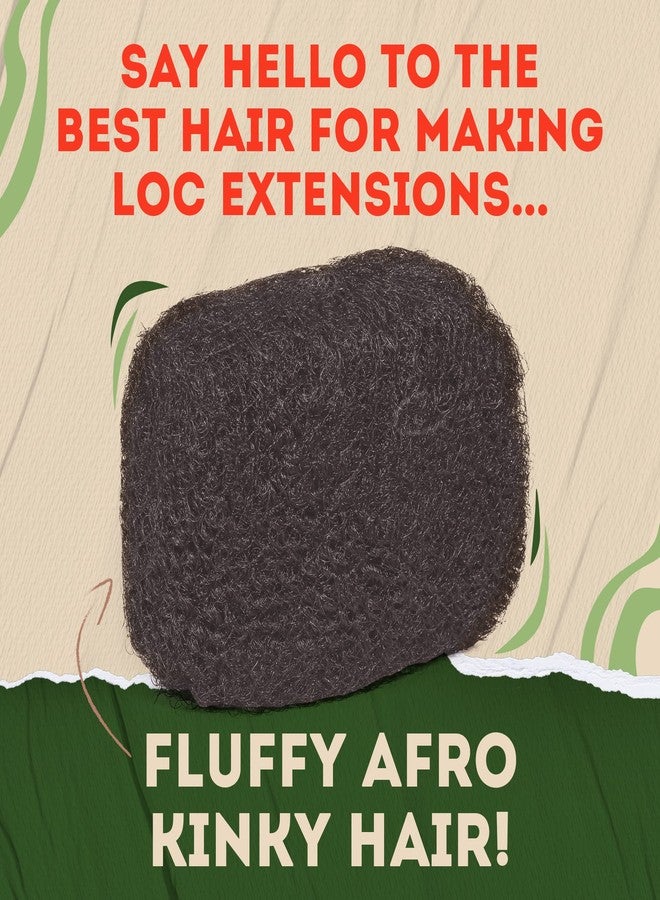 Locsanity Afro Kinky 100% Bulk Natural Human Hair - Braiding Hair for Dreadlocks, Loc Repair, Dreadlock Extensions, Twists, Braids - 8 Inches Long, 1 Oz - #2 - Image 2