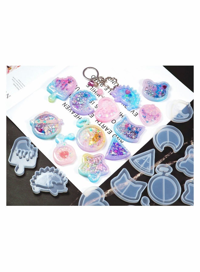 10PCS Resin Casting Shaker Molds Set, Epoxy Quicksand Silicone Molds Resin Shaker Mold for Pendant Jewelry Keychain Decoration Craft Making DIY - Image 4