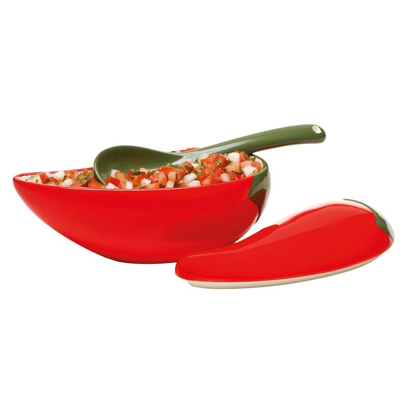 Progressive Prepworks by Progressive Salsa Bowl with Spoon - Great for Homemade Salsa and Pico De Gallo, Dips, Party foods, Condiments, Sauces and Toppings - Image 3
