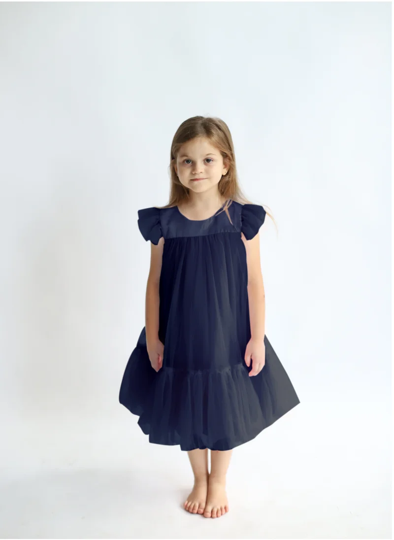 دىدانيالا D' Daniela - Pleated Semi Casual Dress Navy Blue