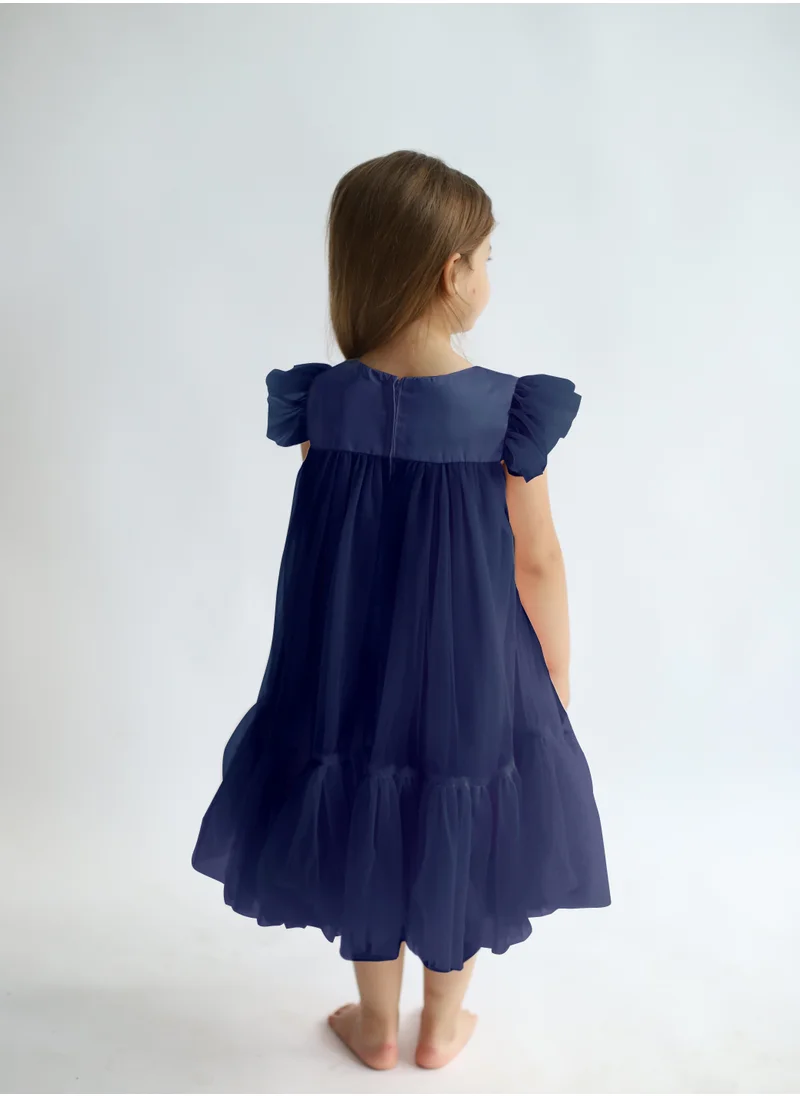 دىدانيالا D' Daniela - Pleated Semi Casual Dress Navy Blue