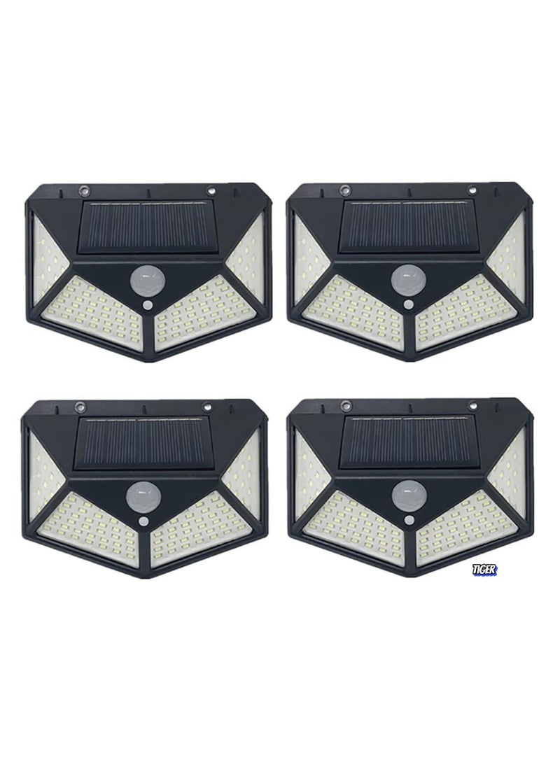 TIGER - NEW Garden Solar Lights with 100LED and 3 Modes – IP65 Waterproof Outdoor Lighting with 270° Coverage and Motion Sensor, Perfect for Backyard, Fence, Patio, Front Door (4 Pack) - Image 1