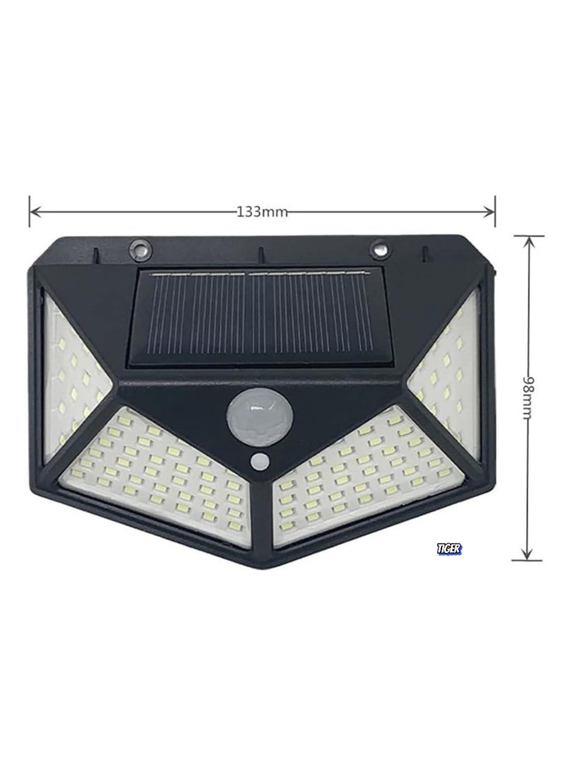 TIGER - NEW Garden Solar Lights with 100LED and 3 Modes – IP65 Waterproof Outdoor Lighting with 270° Coverage and Motion Sensor, Perfect for Backyard, Fence, Patio, Front Door (4 Pack) - Image 1