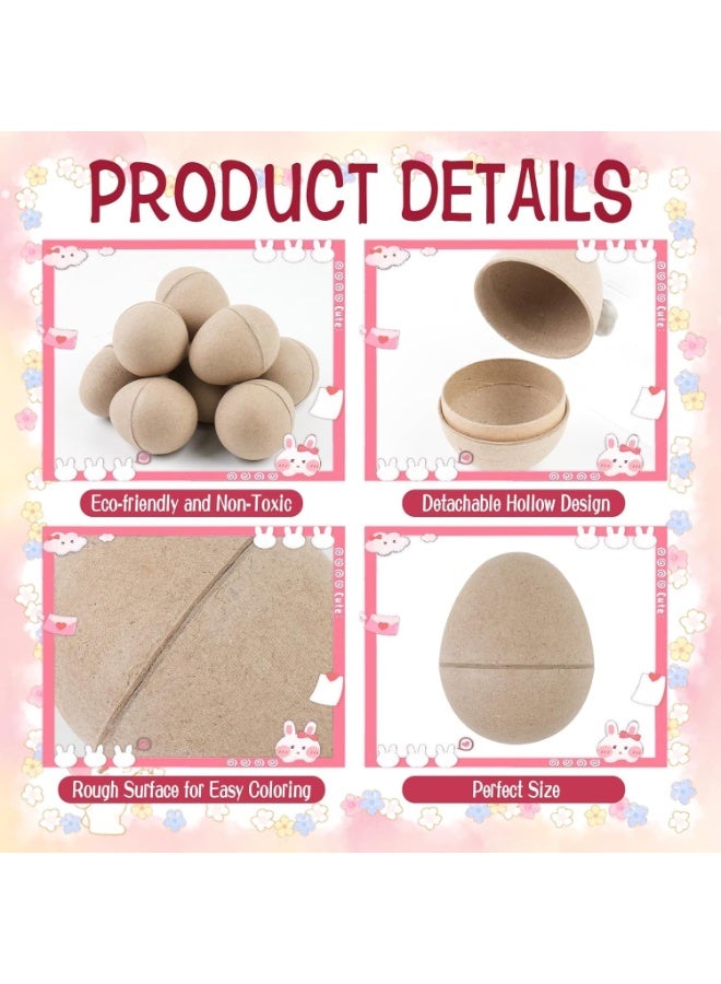 CLENEA 36 Pcs DIY Paper Mache Easter Eggs, 3.2"x2.2" Cardboard Empty Easter Eggs for Painting, Crafts, Gifts, Basket Fillers and Classroom Activities - Image 3