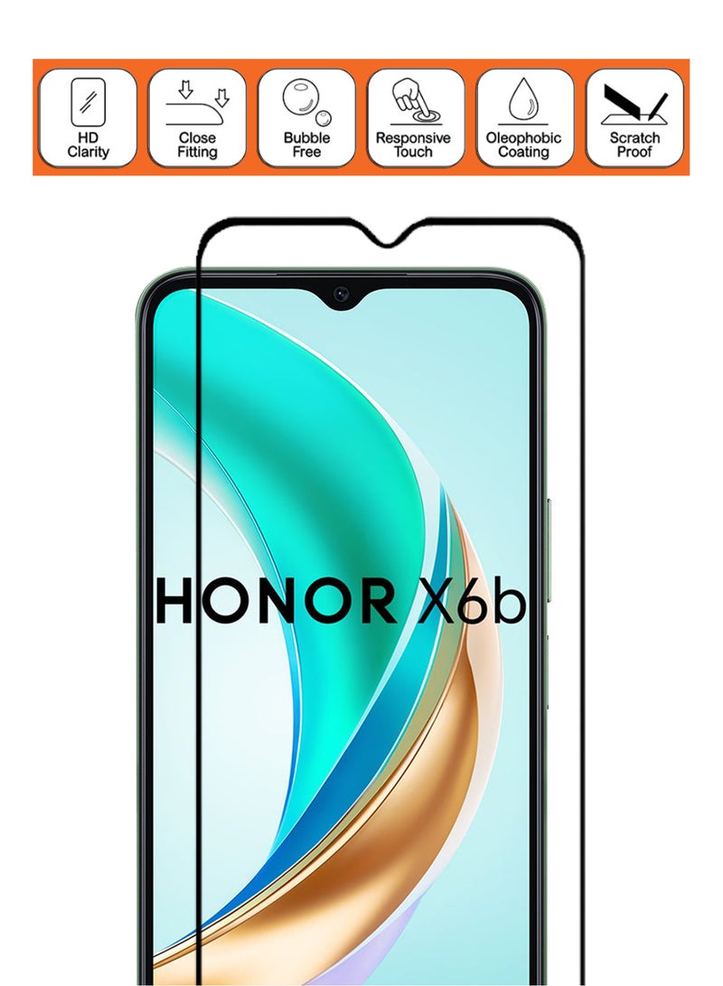 For Honor X6B - [2 Pack] Tempered Glass Screen Protector - Advanced Border-Less Full Edge to Edge ,Shatterproof , High Responsiveness , Higher Transparency , Quick to Install ,Anti-scratch and Bubble-free Screen Protector - Black  - Image 4