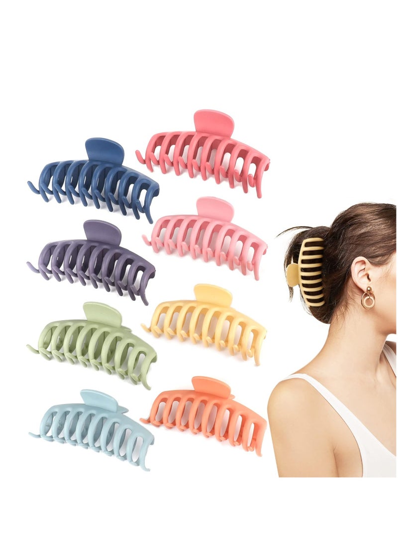 Beauty.H.C - 4.3 Inch Large Hair Claw Clips for Thin Thick Curly Hair Big Matte Hairclips Banana Strong Hold Jaw Clip Fashion Hair Accessories for Women and Girls (Nonslip, 8PCS) - Image 1