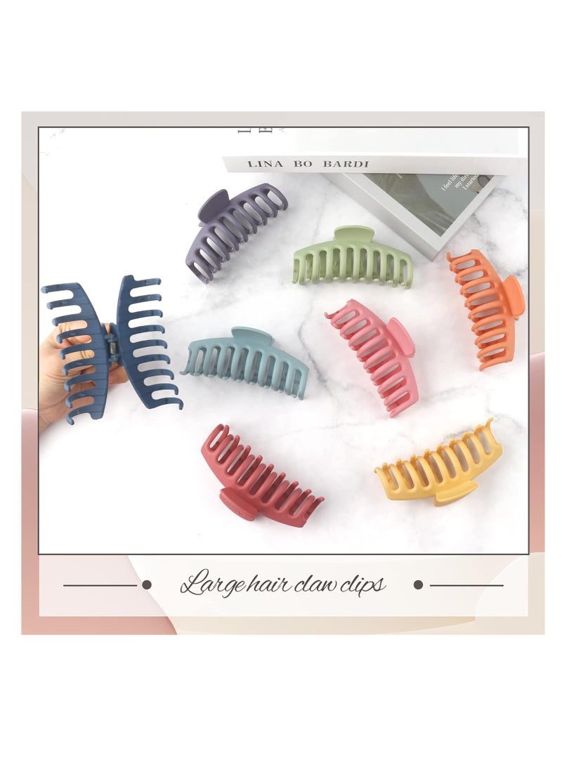 Beauty.H.C - 4.3 Inch Large Hair Claw Clips for Thin Thick Curly Hair Big Matte Hairclips Banana Strong Hold Jaw Clip Fashion Hair Accessories for Women and Girls (Nonslip, 8PCS) - Image 1