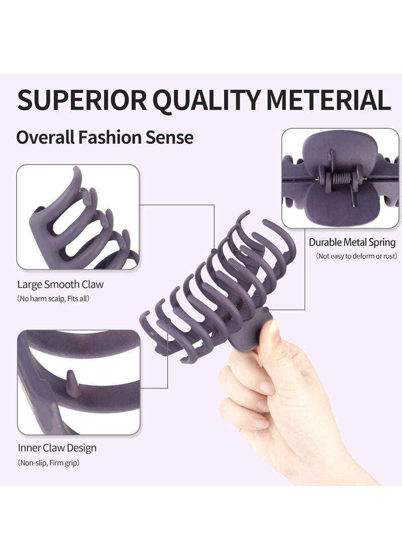 Beauty.H.C - 4.3 Inch Large Hair Claw Clips for Thin Thick Curly Hair Big Matte Hairclips Banana Strong Hold Jaw Clip Fashion Hair Accessories for Women and Girls (Nonslip, 8PCS) - Image 1