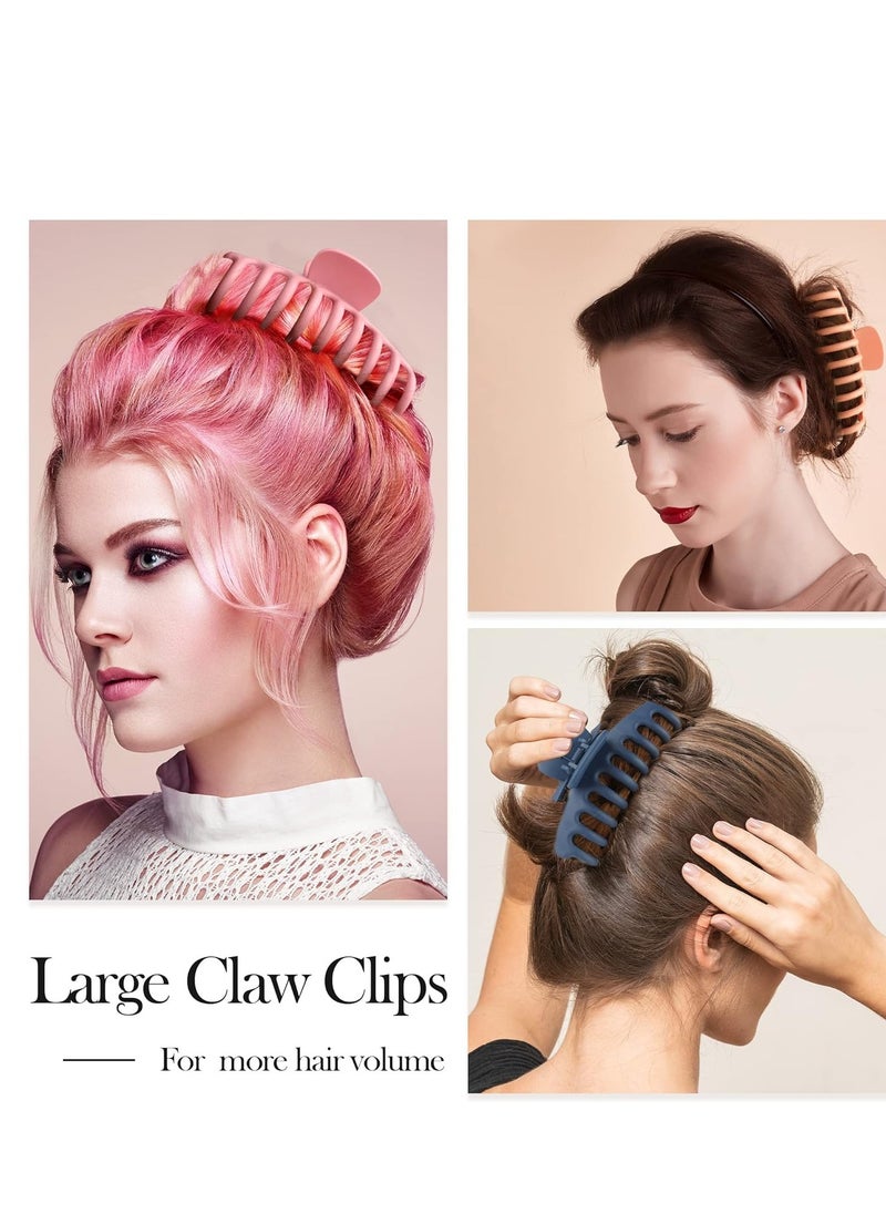 Beauty.H.C - 4.3 Inch Large Hair Claw Clips for Thin Thick Curly Hair Big Matte Hairclips Banana Strong Hold Jaw Clip Fashion Hair Accessories for Women and Girls (Nonslip, 8PCS) - Image 1