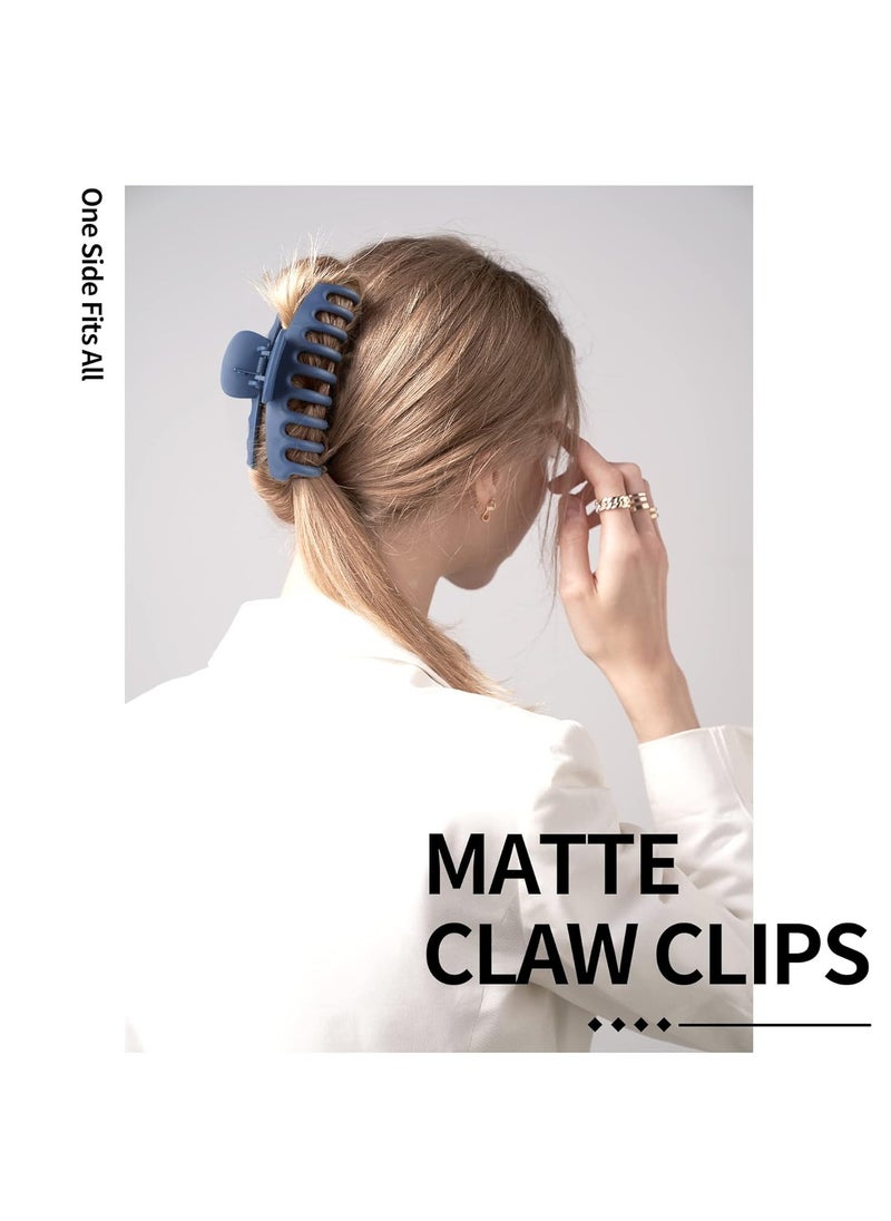 Beauty.H.C - 4.3 Inch Large Hair Claw Clips for Thin Thick Curly Hair Big Matte Hairclips Banana Strong Hold Jaw Clip Fashion Hair Accessories for Women and Girls (Nonslip, 8PCS) - Image 1