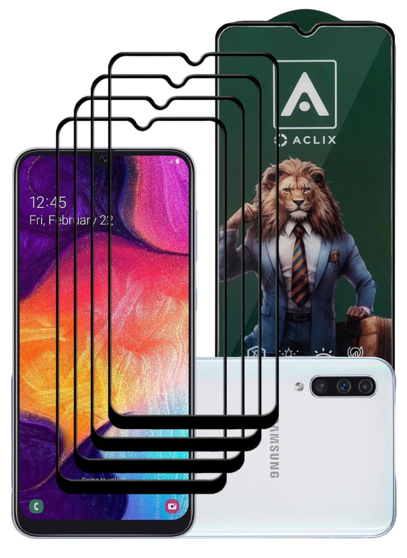 ACLIX 4 Pieces Antistatic ESD Dustproof Premium Quality High Definition Tempered Glass Screen Protector Designed For Samsung Galaxy A50 - Image 1