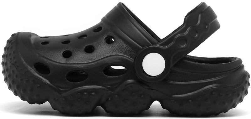 INMINPIN Kids Girls Boys Clogs Garden Shoes Toddler Slides Sandals Children Water Shower Beach Pool Slippers Indoor Outdoor,Big Kid 1,Black - Image 3