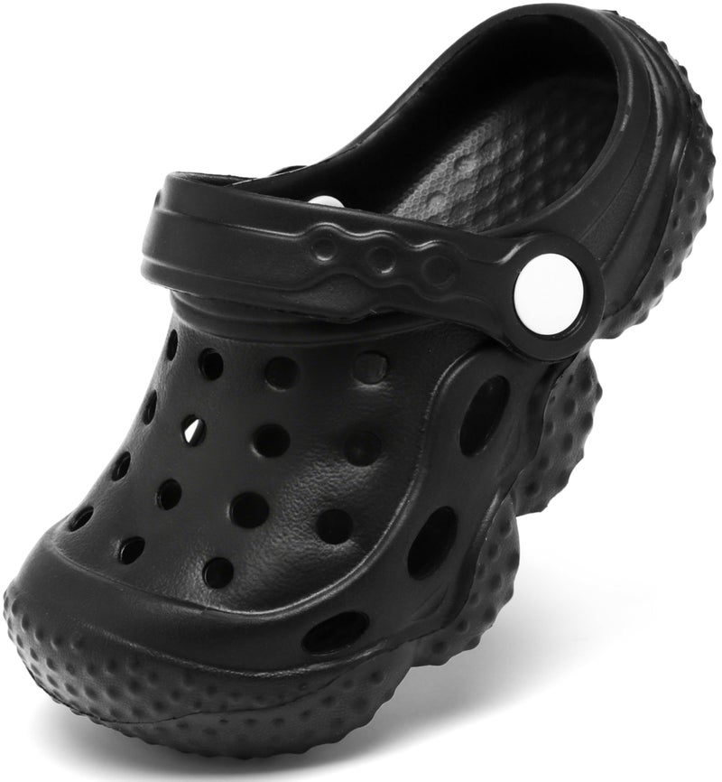 INMINPIN Kids Girls Boys Clogs Garden Shoes Toddler Slides Sandals Children Water Shower Beach Pool Slippers Indoor Outdoor,Big Kid 1,Black - Image 2