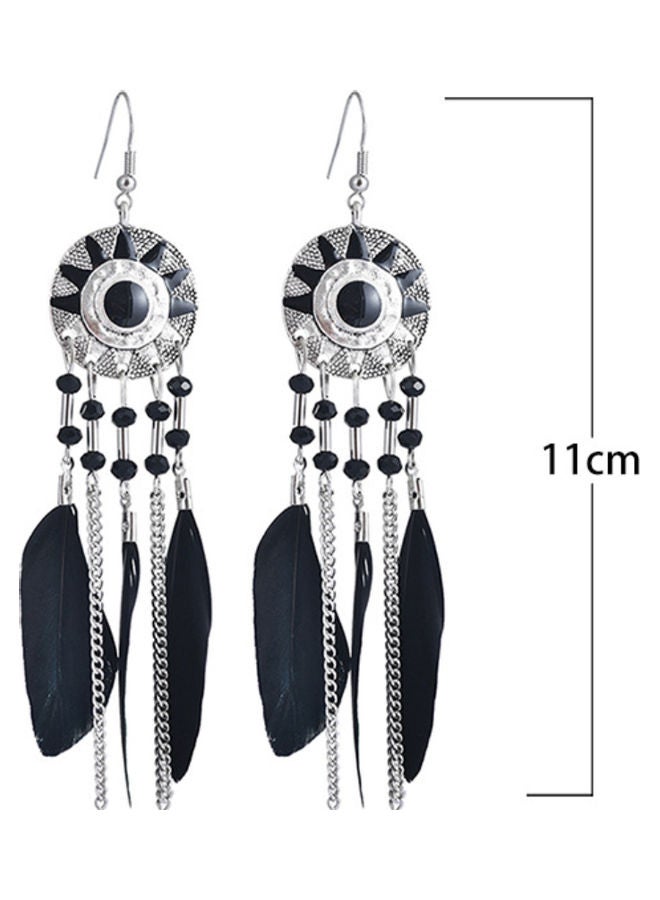 اليشمك أقراط متدلية على شكل شرابة بتصميم بوهيمي - Image 3