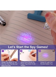 Generic Invisible Ink Pen 1Pcs Spy Pen with UV Light Magic Marker Pens for Secret Message and Birthday Party, Writing Secret Message  - Image 5
