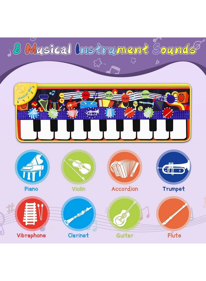 M SANMERSEN سجادة بيانو موسيقية للأطفال - 28 صوت موسيقي سجادة بيانو للرقص واللعب - لعبة وهدايا للأطفال من 1-5 سنوات أولاد وبنات - Image 3