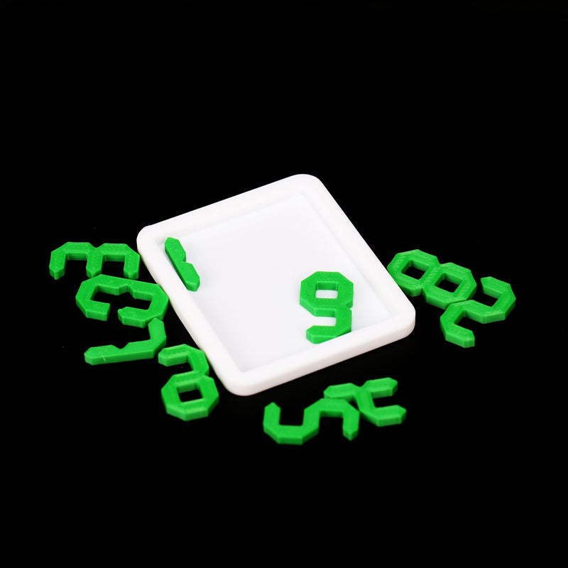 3D Number Jigsaw Puzzle Educational Building Blocks Brain Training Toy Cognitive Development Learning Game White-Green - Image 1