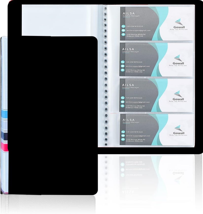 NSSP Business Card Holder, Debit/Credit/Business/Visiting Name Id Card Holder Book Case Organizer File - 480 Pockets(Pack of-1)-Black color - Image 1