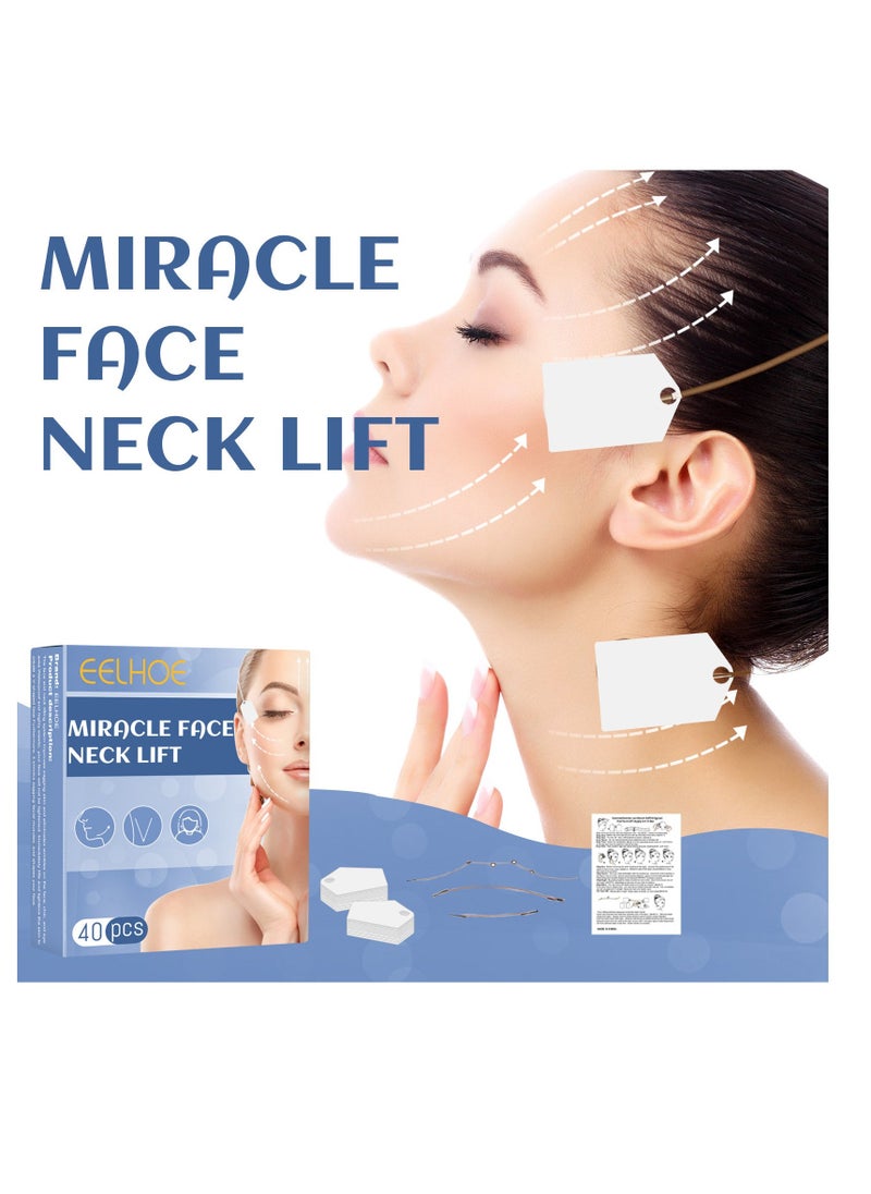 EELHOE 40 pcs Face Tape Face Lift Tape Face Tape Lifting Invisible Instant Face Lift Tapes and Bands for Jowls Secret Makeup Tape for Double Chin Face Lifting Sticker for Saggy Skin - Image 2