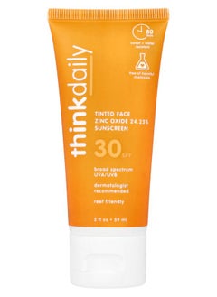 Think Thinkdaily Tinted Face Zinc Oxide Sunscreen SPF 30 2 fl oz (59 ml) 